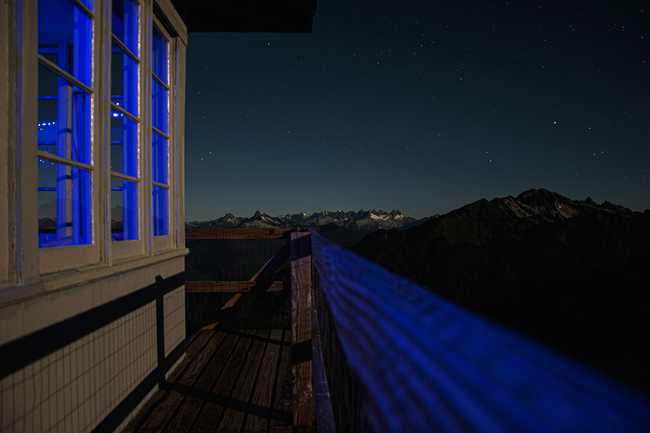 night sky from firelookout