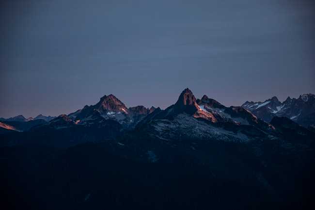 mountain peaks alpenglow